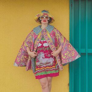 Jordan Piantedosi Beautiful Genius vintage quilted bug capelet jacket